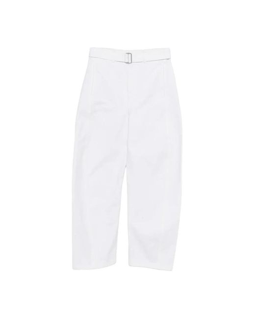 Lemaire Broeken ,Wit ,Katoen Twisted Belted Pants in het White voor heren