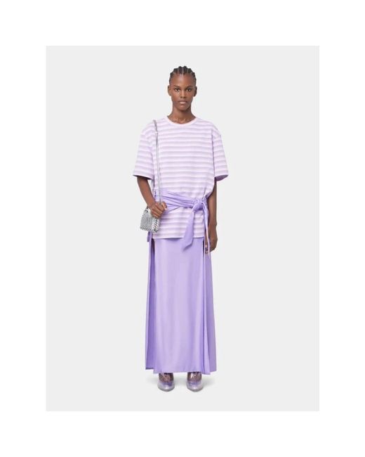 Rabanne Rokken ,Paars ,Satijn Elegante Lavendel Satijnen Jersey Rok in het Purple