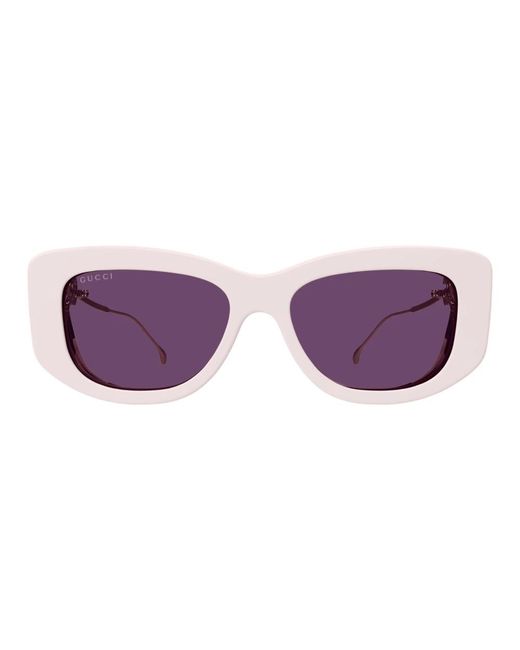 Gucci Purple Weiße sonnenbrille mit originalzubehör,schwarze sonnenbrille mit originalzubehör