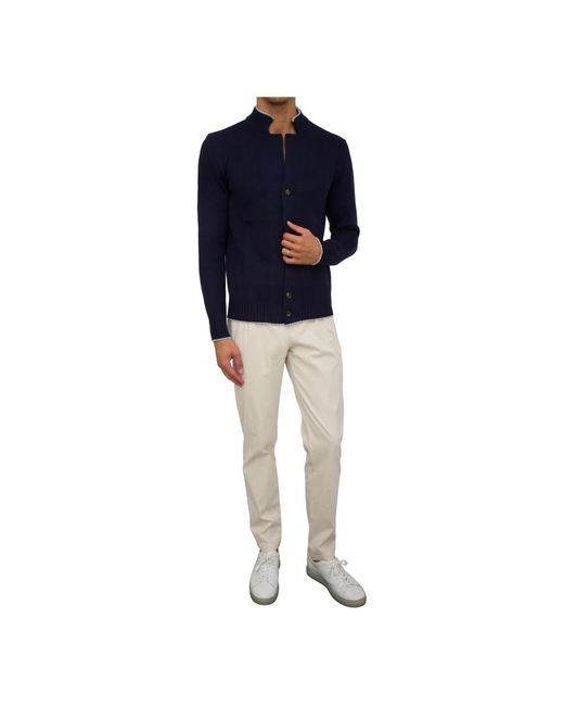 Eleventy Truien & Vesten ,Blauw ,Wol Blauwe Cardigan Trui in het Blue voor heren