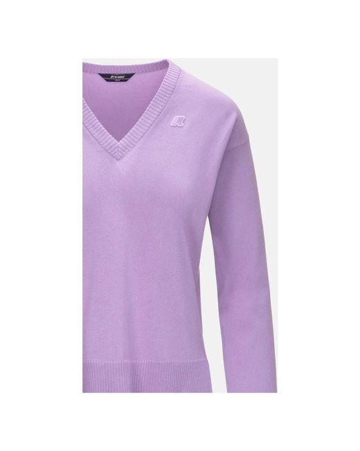 K-Way Purple V-Neck Knitwear