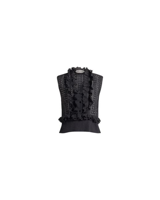Alberta Ferretti Black Sleeveless Tops