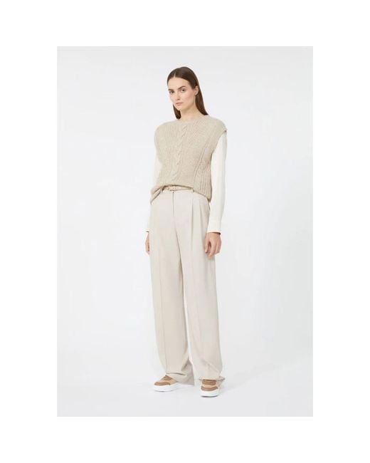 Max Mara Natural Round-Neck Knitwear