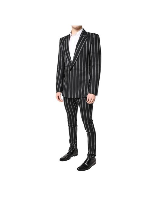 Dolce & Gabbana Black Single Breasted Suits for men
