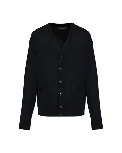 DSquared² Truien & Vesten ,Zwart ,Wol Vest Met Zakken in het Black voor heren