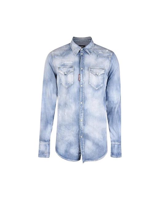 DSquared² Blue Denim Shirts for men