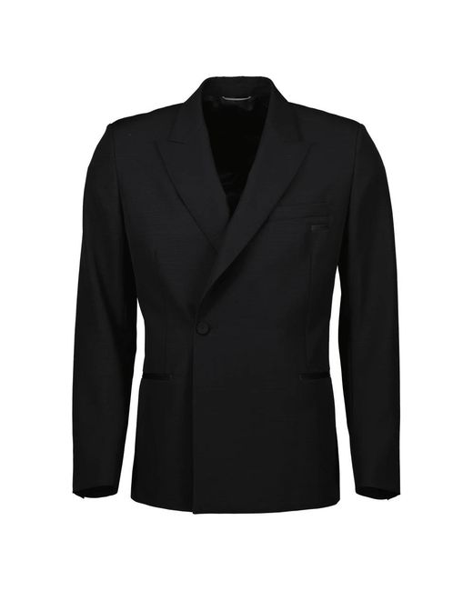 Dior Jassen ,Zwart ,Wol Wol Mohair Satijn Detail Blazer in het Black voor heren