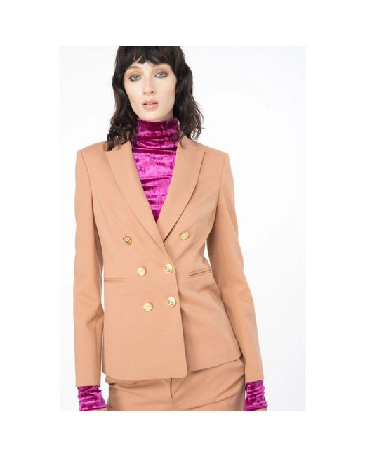 Pinko Pink Blazer mit metallknöpfen aus technischer viskose