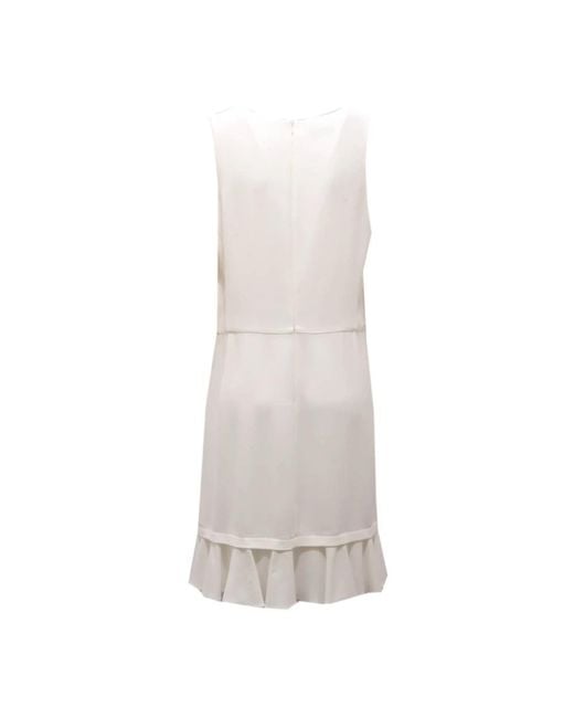 Armani Kleedjes ,Wit ,Viscose Blend Jurk in het Gray