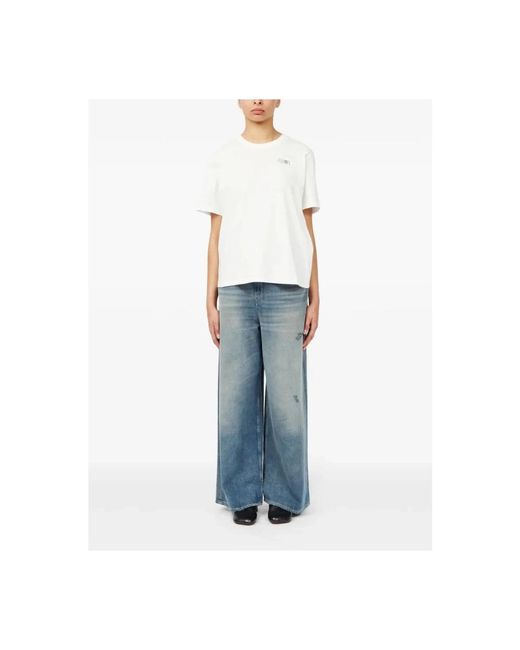 MM6 by Maison Margiela White T-Shirts