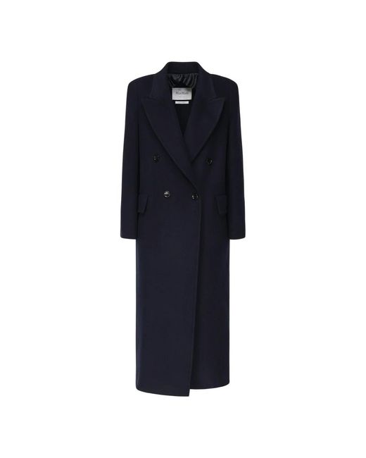 Max Mara Blue Double-Breasted Coats