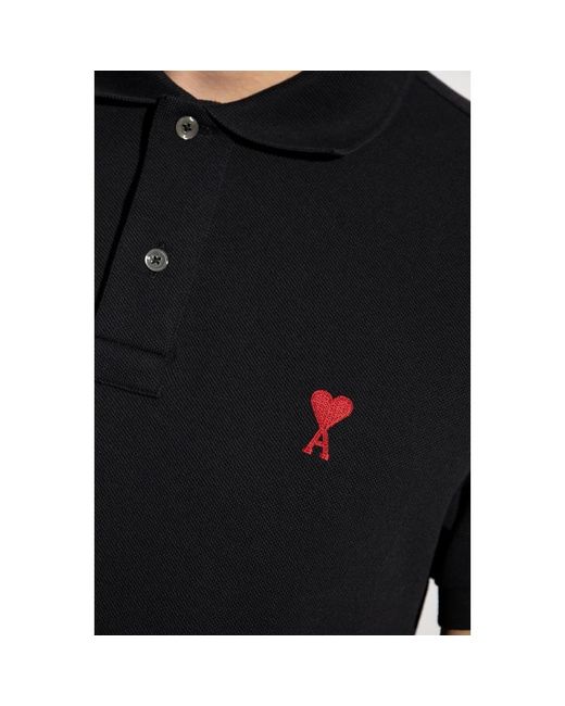 AMI Poloshirt mit Logo in Black für Herren