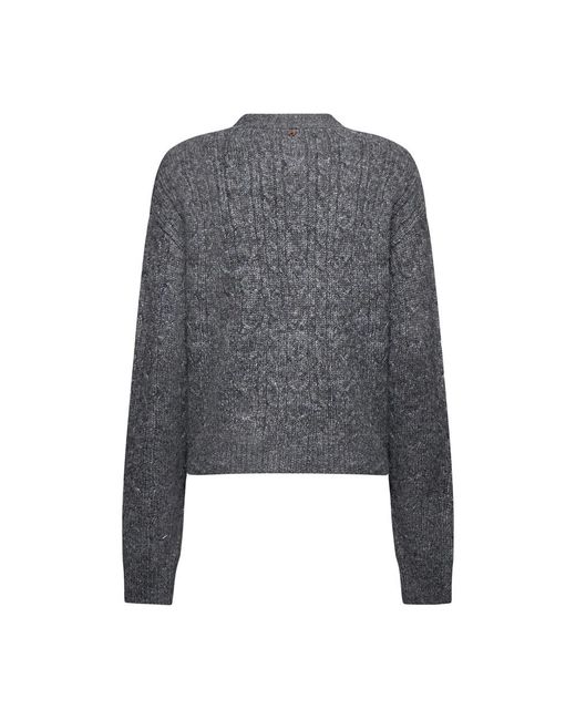 Silvian Heach Truien & Vesten ,Grijs ,Wol Compacte Cardigan Met V-Hals in het Black