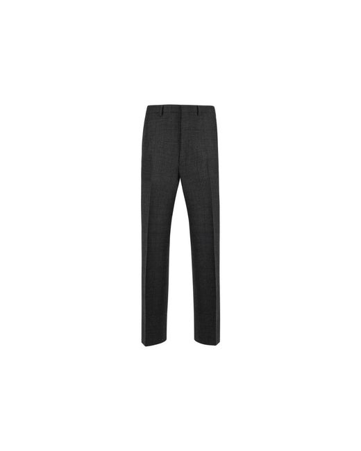 Prada Broeken ,Grijs ,Wol Geruite Wollen Broek Met Sluiting in het Black voor heren