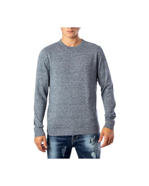 Jack & Jones Blue Round-Neck Knitwear for men