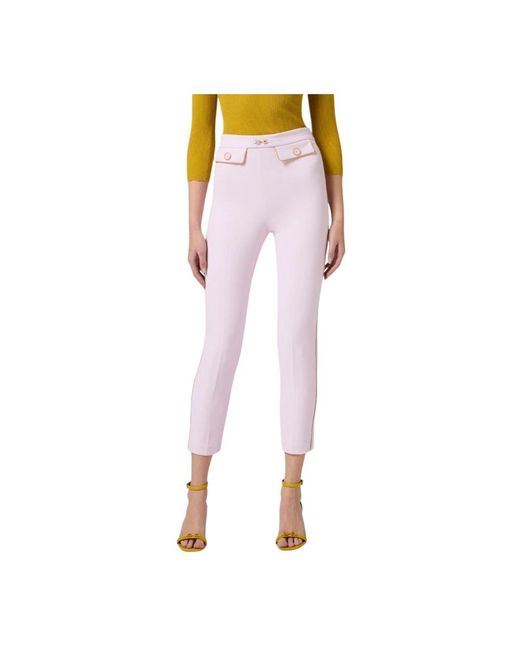 Cropped Trousers Elisabetta Franchi en coloris Purple