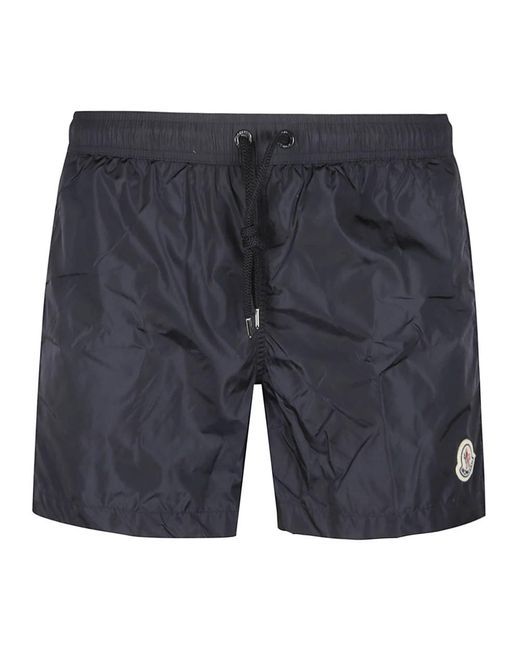 Moncler Logo Patch Zwemshorts in het Blue voor heren