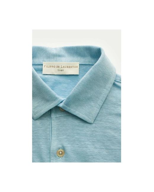 FILIPPO DE LAURENTIIS Blue Polo Shirts for men