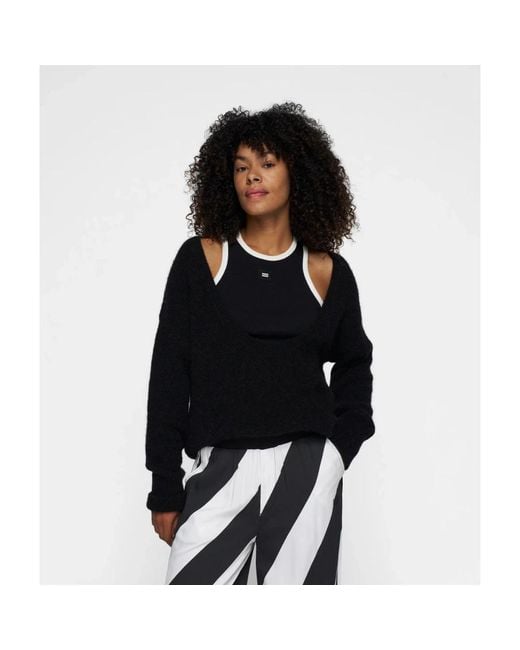 10Days Black Round-Neck Knitwear