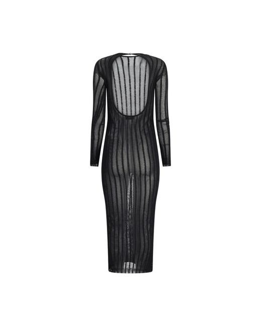 The Attico Black Elegantes Maxikleid
