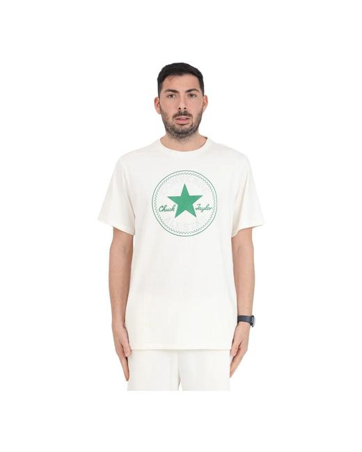 T-shirt uomo logo crema bianco di Converse in White da Uomo