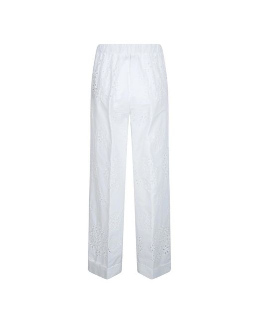 Herno White Straight Trousers