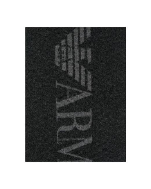 Emporio Armani Black Winter Scarves for men
