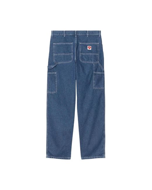 Carhartt Blue Straight Fit Jeans for men