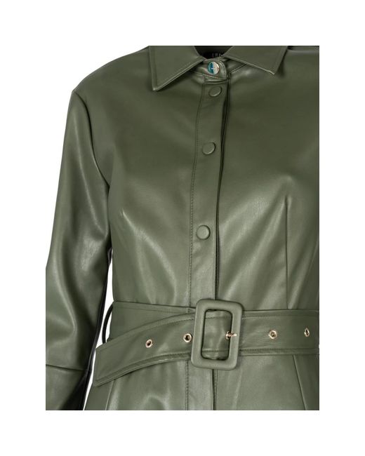 Liu Jo Elegante Midi Jurk Met Kraag in het Green