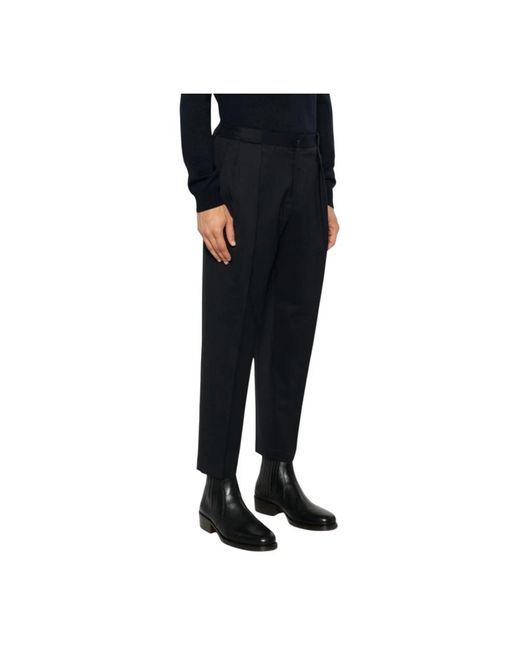 BRIGLIA Black Straight Trousers for men
