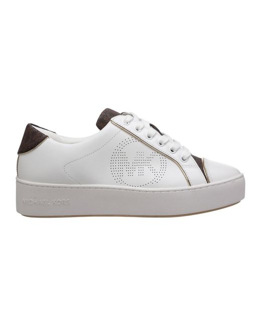 Michael Kors Women's Schoenen Leather Trainers Sneakers Kirby in het Wit -  Lyst