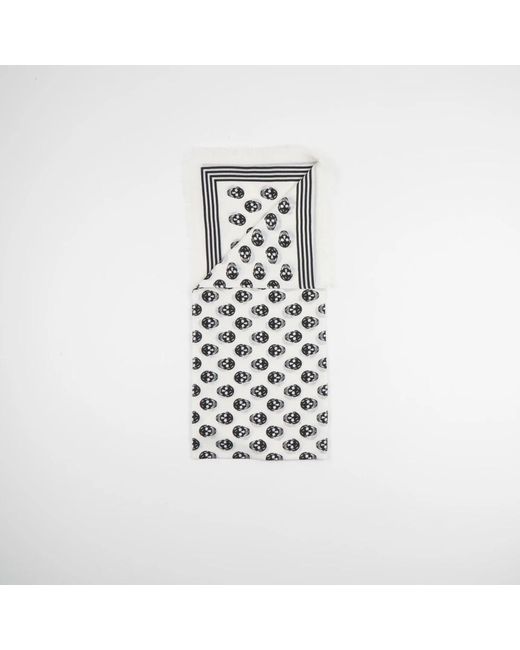 McQueen White Winter Scarves