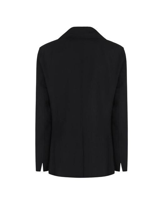 Max Mara Jassen ,Zwart ,Wol Double-Breasted Wollen Jas in het Black