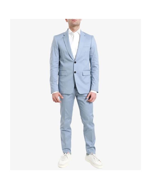 Grifoni Kostuums ,Blauw ,Katoen Lichtblauwe Katoenen Jas Sigarettenbroek in het Blue voor heren