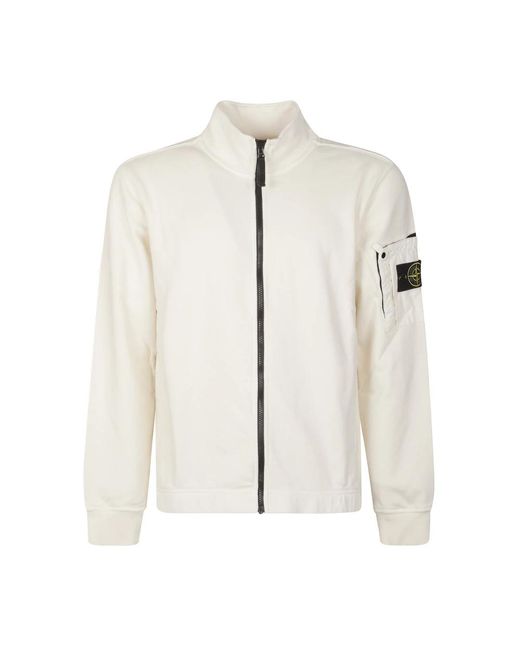 Stone Island White Zip-Throughs for men