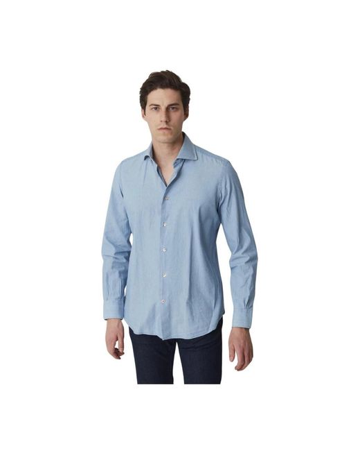 Mazzarelli Blue Casual Shirts for men