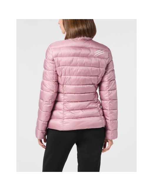 Philipp Plein Padded Bomber Jacket in het Pink