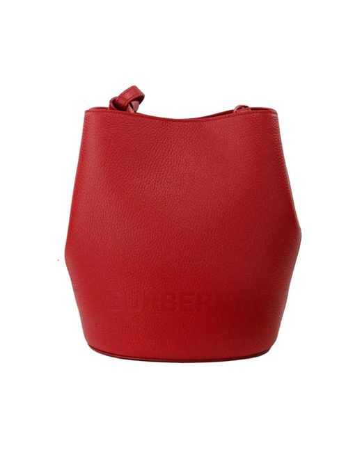 Burberry Stijlvolle Leren Emmer Tas Voor Dagelijks Gebruik in het Red