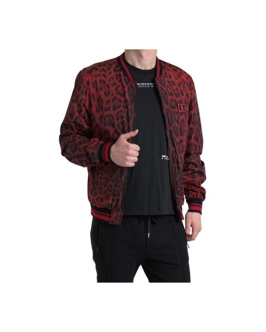 Dolce & Gabbana Red Bomber Jackets for men