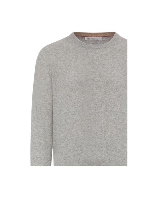Brunello Cucinelli Gray Cashmere Knitwear for men