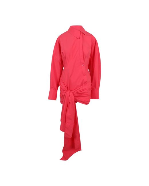 The Attico Red Shirt Dresses