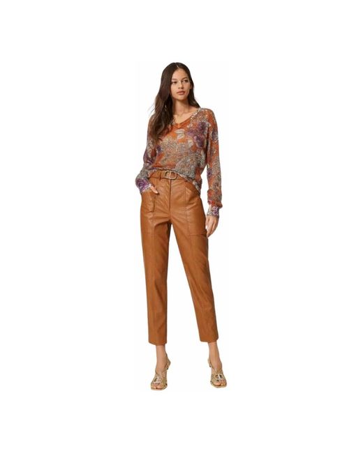 Twinset Brown Cropped Trousers