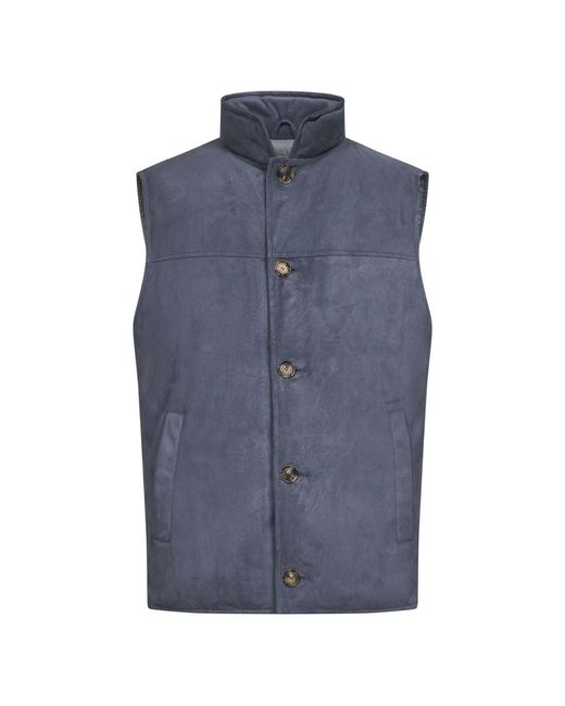 Brunello Cucinelli Vests in het Blue voor heren