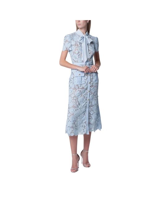 Midi Dresses Self-Portrait de color Blue