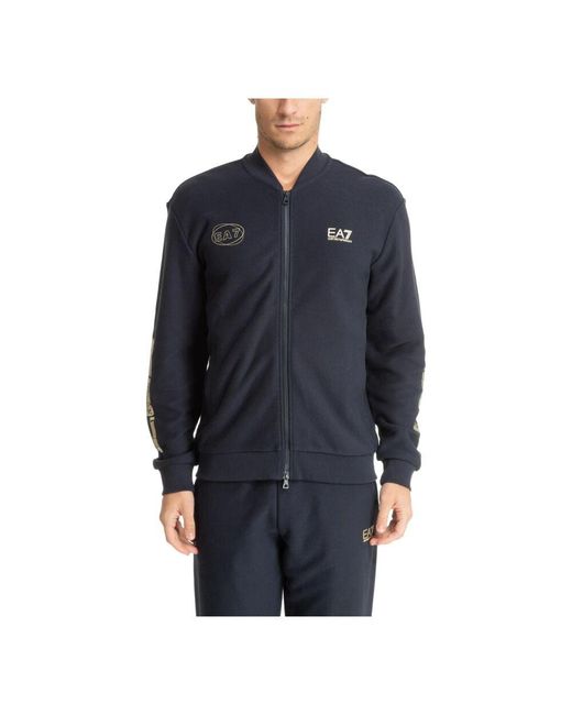 EA7 Blue Zip-Throughs for men