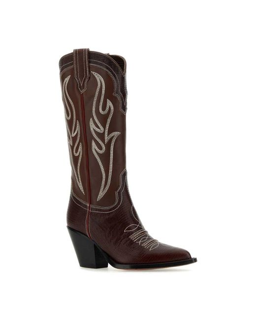 Sonora Boots Brown Braune leder santa fe stiefel - absatzhöhe 9 cm