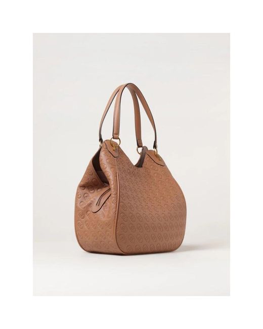 Liu Jo Brown Geprägte Leder-Schultertasche