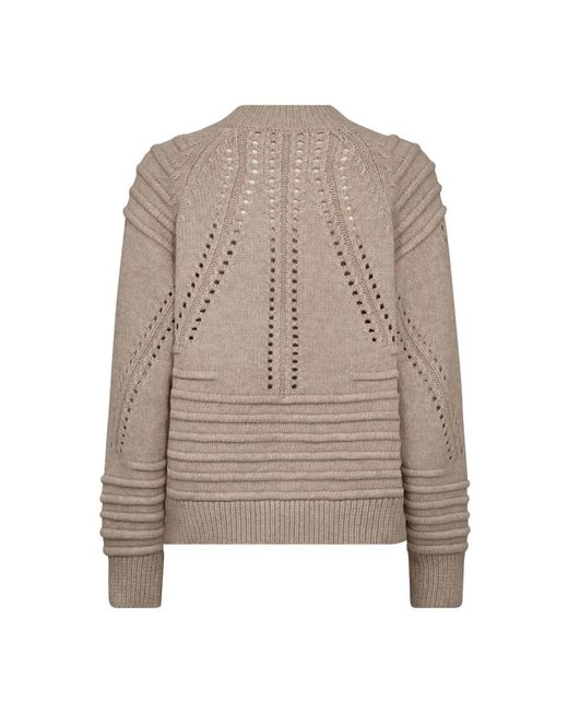 co'couture Truien & Vesten ,Rondgebreide Trui in het Brown