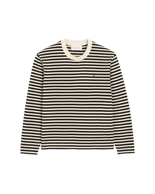 AMI Black Long Sleeve T-Shirts for men