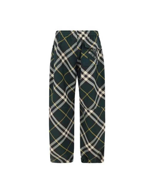 Burberry Green Straight Trousers for men